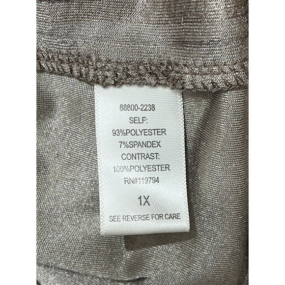 One World Velvet Tunic Top Womens 1X Sequins Festival Whimsigoth Brown - Picture 12 of 14